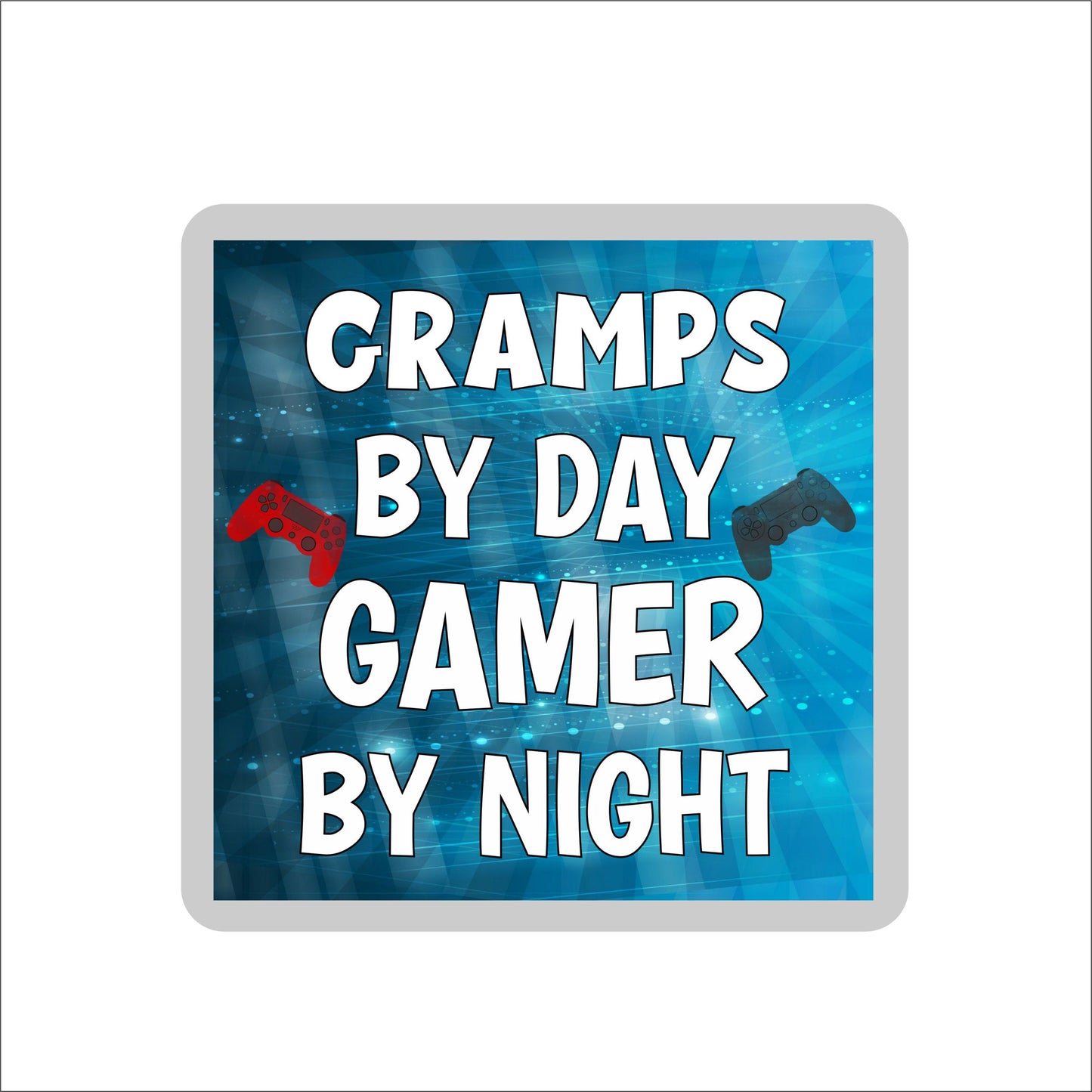 Gramps Gaming PS4 Coaster Gift - Gramps By Day Gamer By Night - Cute Fun Cheeky Novelty Present