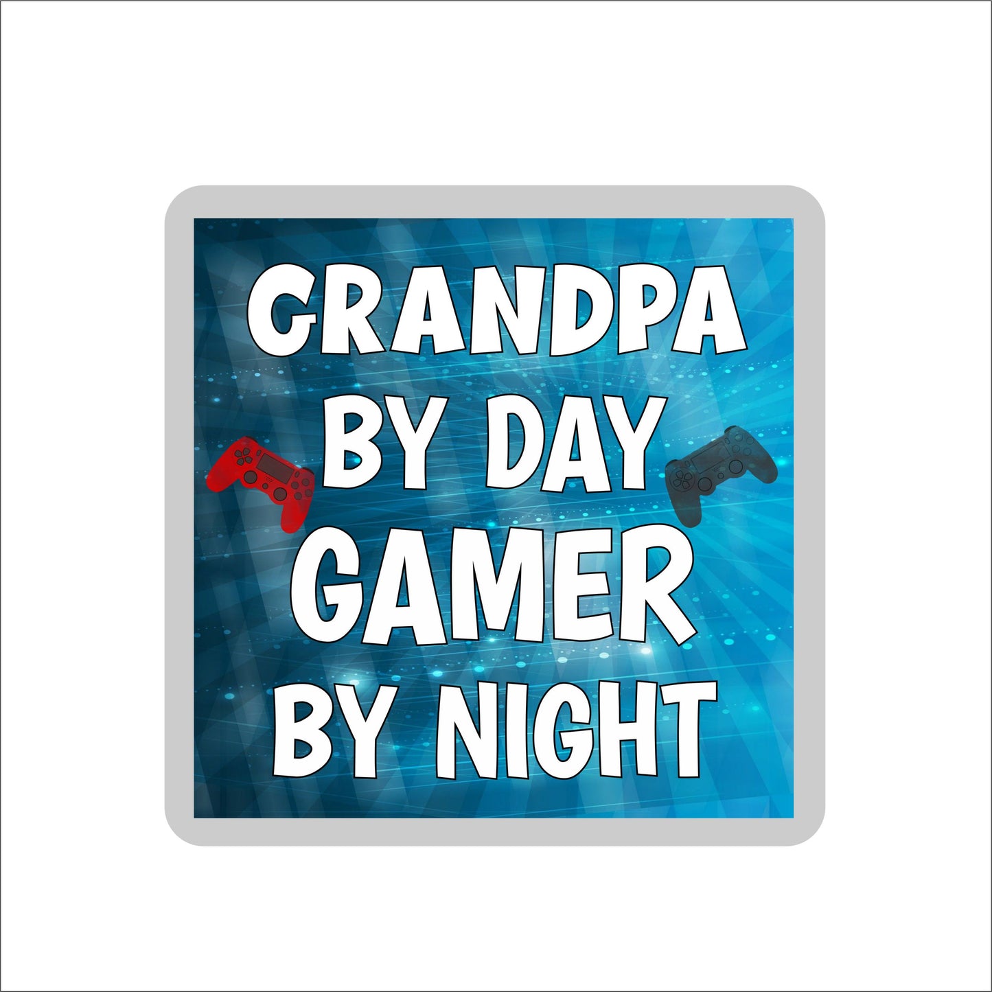 Grandpa Gaming PS4 Coaster Gift - Grandpa By Day Gamer By Night - Cute Fun Cheeky Novelty Present