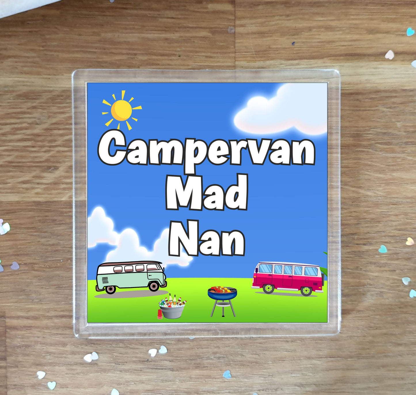 Nan Campervan Coaster Gift - Campervan Mad Nan - Nice Fun Cute Novelty Present