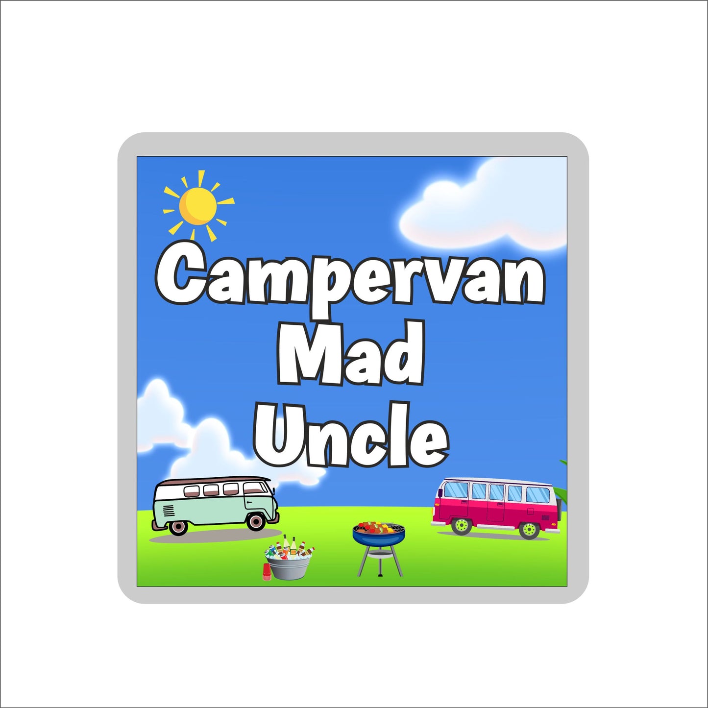 Uncle Campervan Coaster Gift - Campervan Mad Uncle - Nice Fun Cute Novelty Present