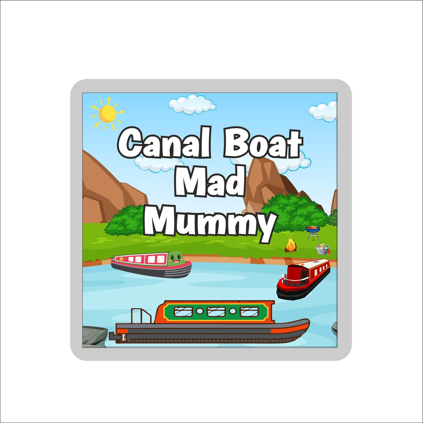 Mummy Canal Boat Coaster Gift - Canal Boat Mad Mummy - Nice Fun Cute Novelty Present