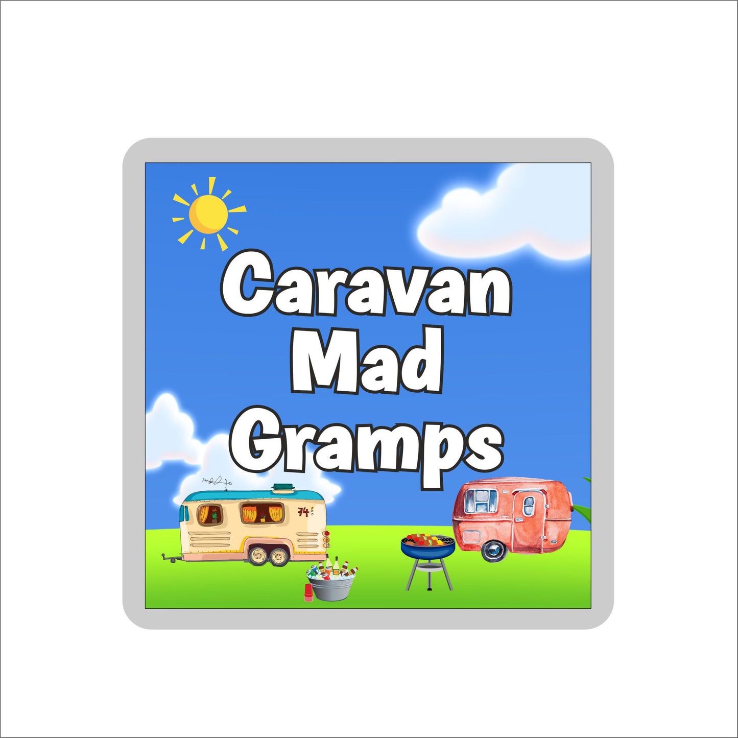 Gramps Caravan Coaster Gift - Caravan Mad Gramps - Nice Fun Cute Novelty Present