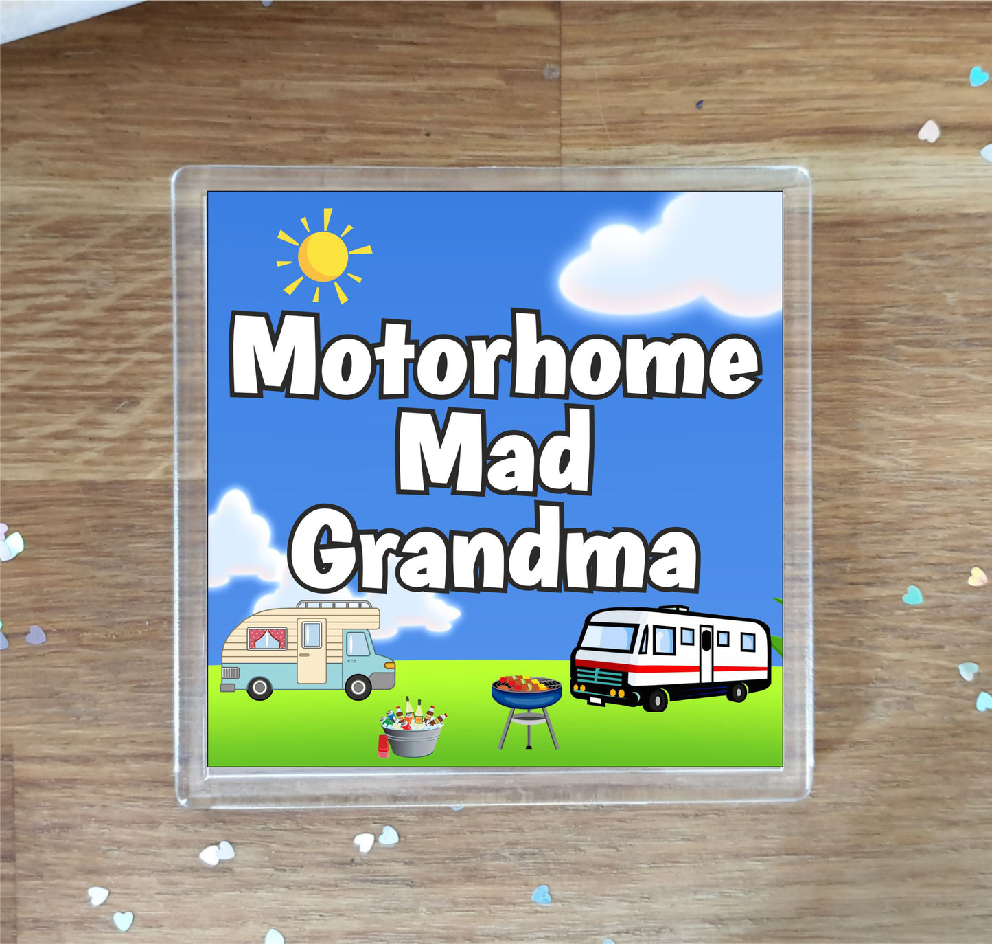 Grandma Motorhome Coaster Gift - Motorhome Mad Grandma - Nice Fun Cute Novelty Present