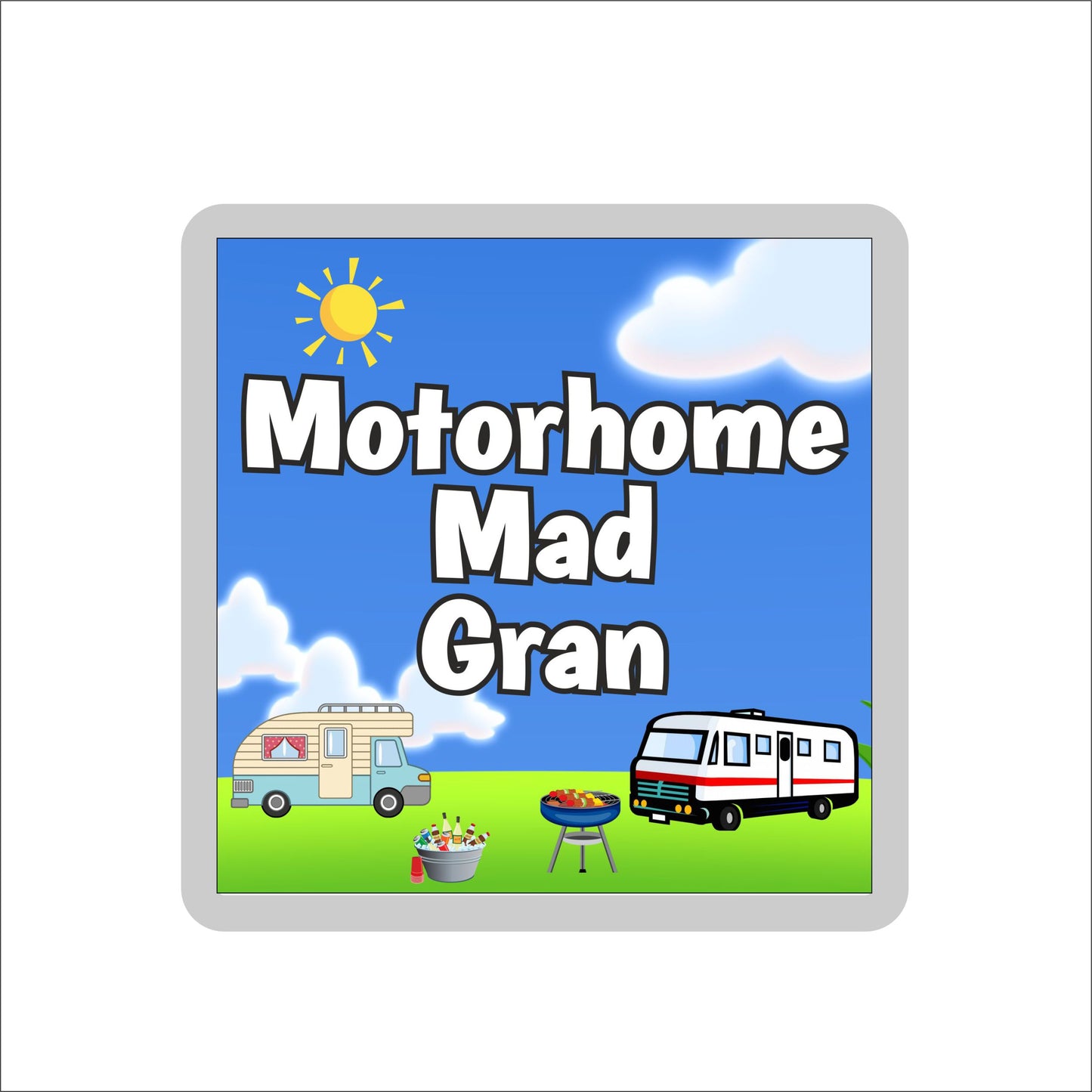 Gran Motorhome Coaster Gift - Motorhome Mad Gran - Nice Fun Cute Novelty Present