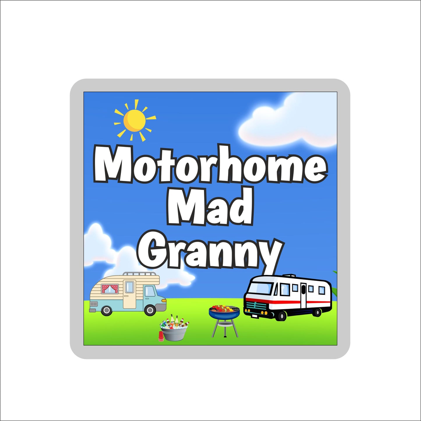 Granny Motorhome Coaster Gift - Motorhome Mad Granny - Nice Fun Cute Novelty Present