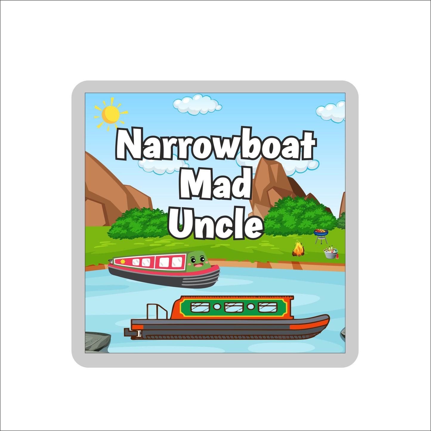 Uncle Narrowboat Coaster Gift - Narrowboat Mad Uncle - Nice Fun Cute Novelty Present