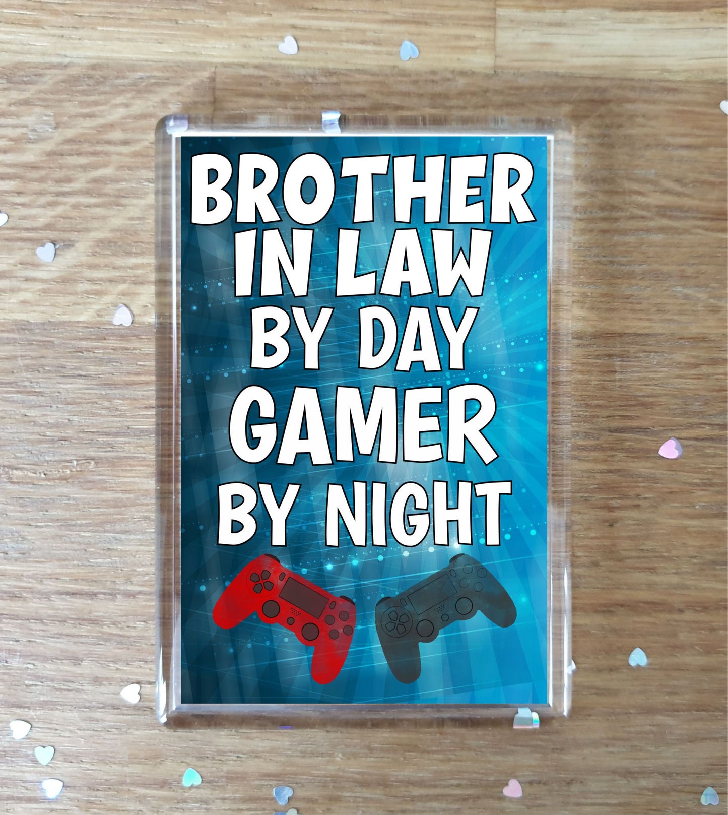 Brother in Law Gaming PS4 Fridge Magnet Gift - Brother in Law By Day Gamer By Night - Cute Fun Cheeky Novelty Present