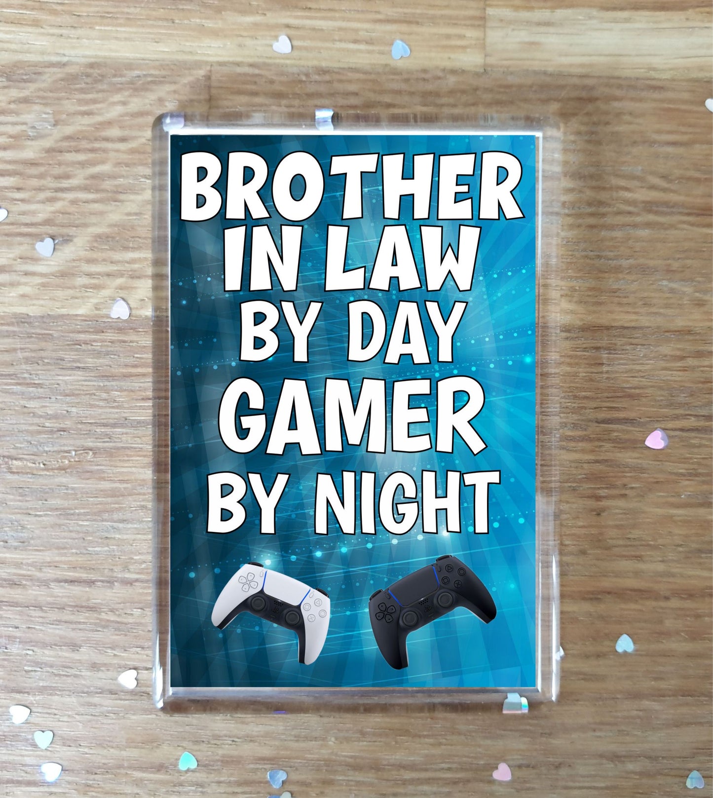 Brother in Law Gaming PS5 Fridge Magnet Gift - Brother in Law By Day Gamer By Night - Cute Fun Cheeky Novelty Present