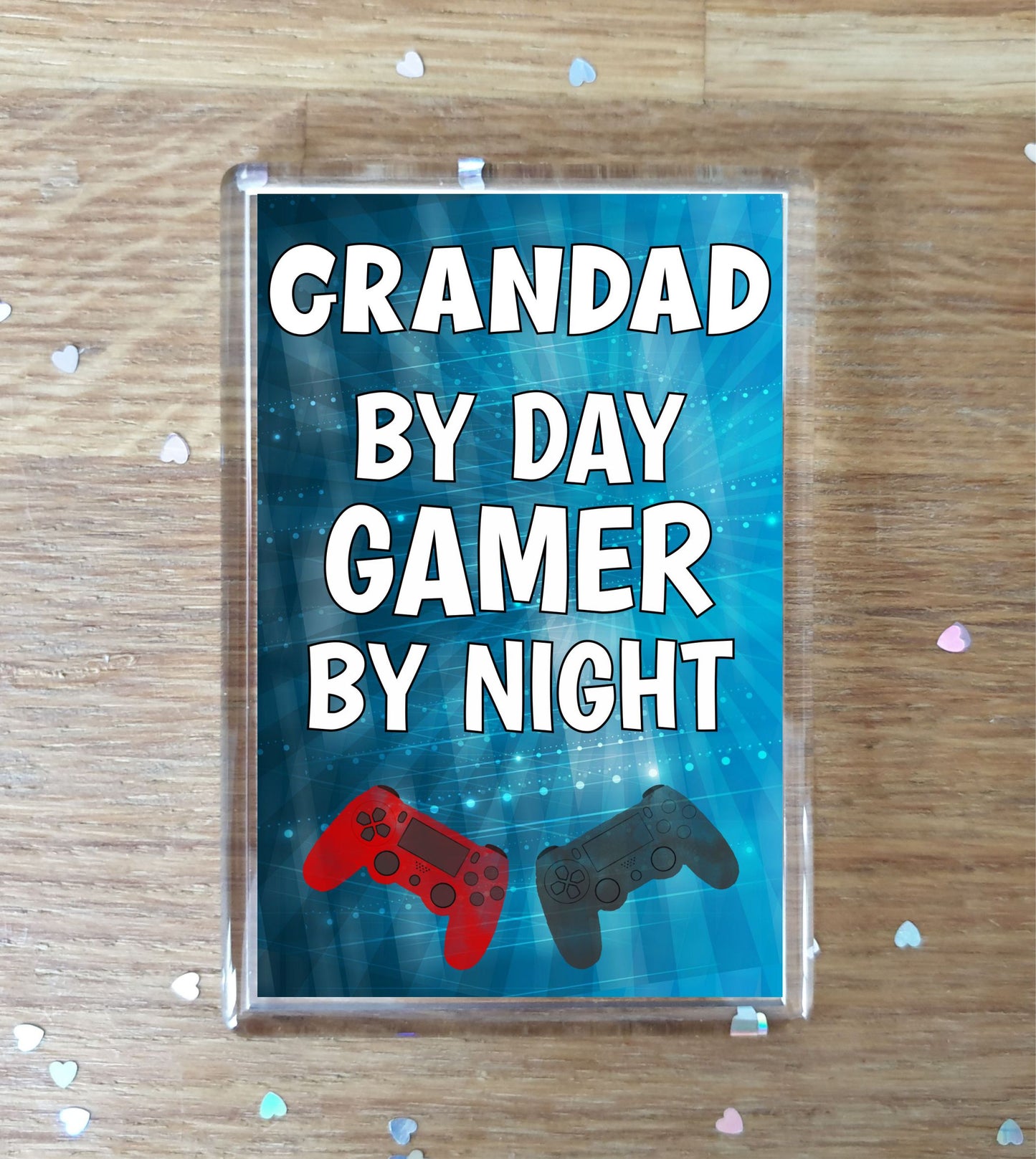 Grandad Gaming PS4 Fridge Magnet Gift - Grandad By Day Gamer By Night - Cute Fun Cheeky Novelty Present