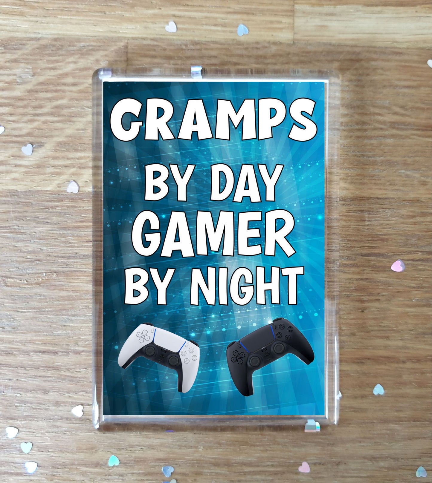 Gramps Gaming PS5 Fridge Magnet Gift - Gramps By Day Gamer By Night - Cute Fun Cheeky Novelty Present