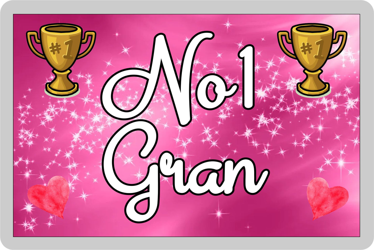 Gran Fridge Magnet - Number One Gran - Novelty Love Gift - Fun Cute Family Present