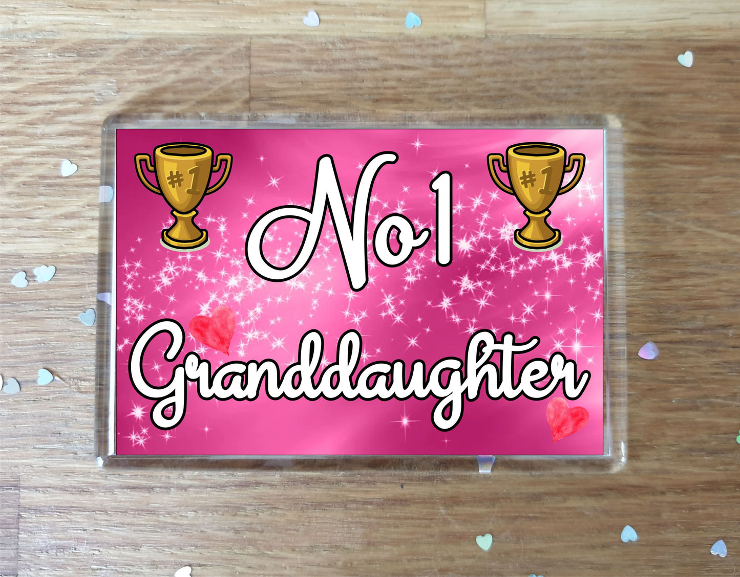 Granddaughter Fridge Magnet - Number One Granddaughter - Novelty Love Gift - Fun Cute Family Present