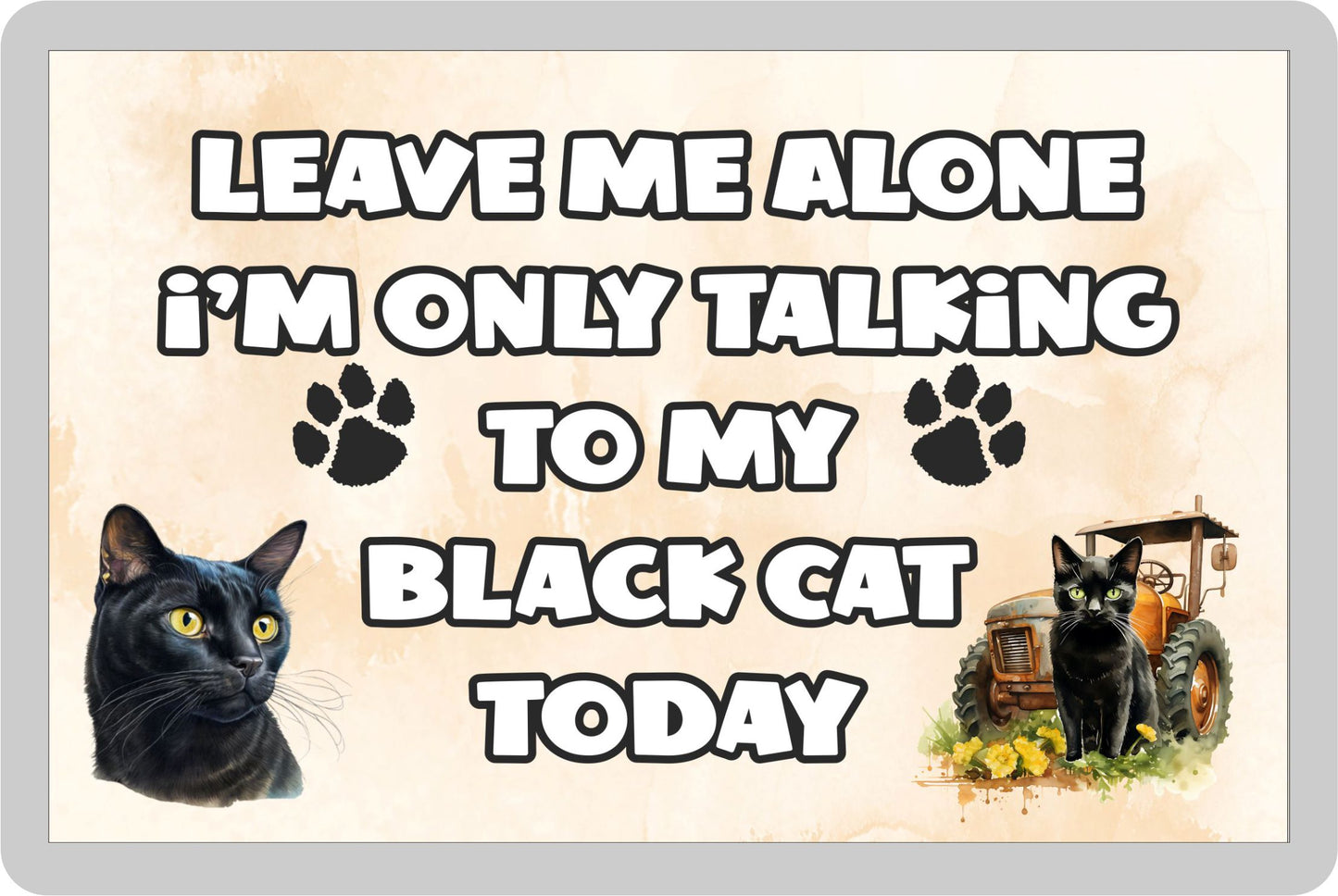 Cat Fridge Magnet Gift - Leave Me Alone I'm Only Talking To My Black Cat Today - Novelty Fun Cute Pet Owner Present