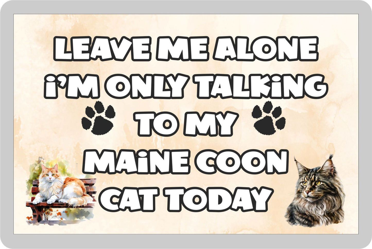 Cat Fridge Magnet Gift - Leave Me Alone I'm Only Talking To My Maine Coon Cat Today - Novelty Fun Cute Pet Owner Present