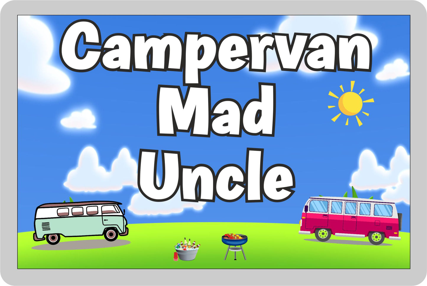Uncle Campervan Fridge Magnet - Campervan Mad Uncle - Cute Fun Family Holiday Novelty Birthday Gift