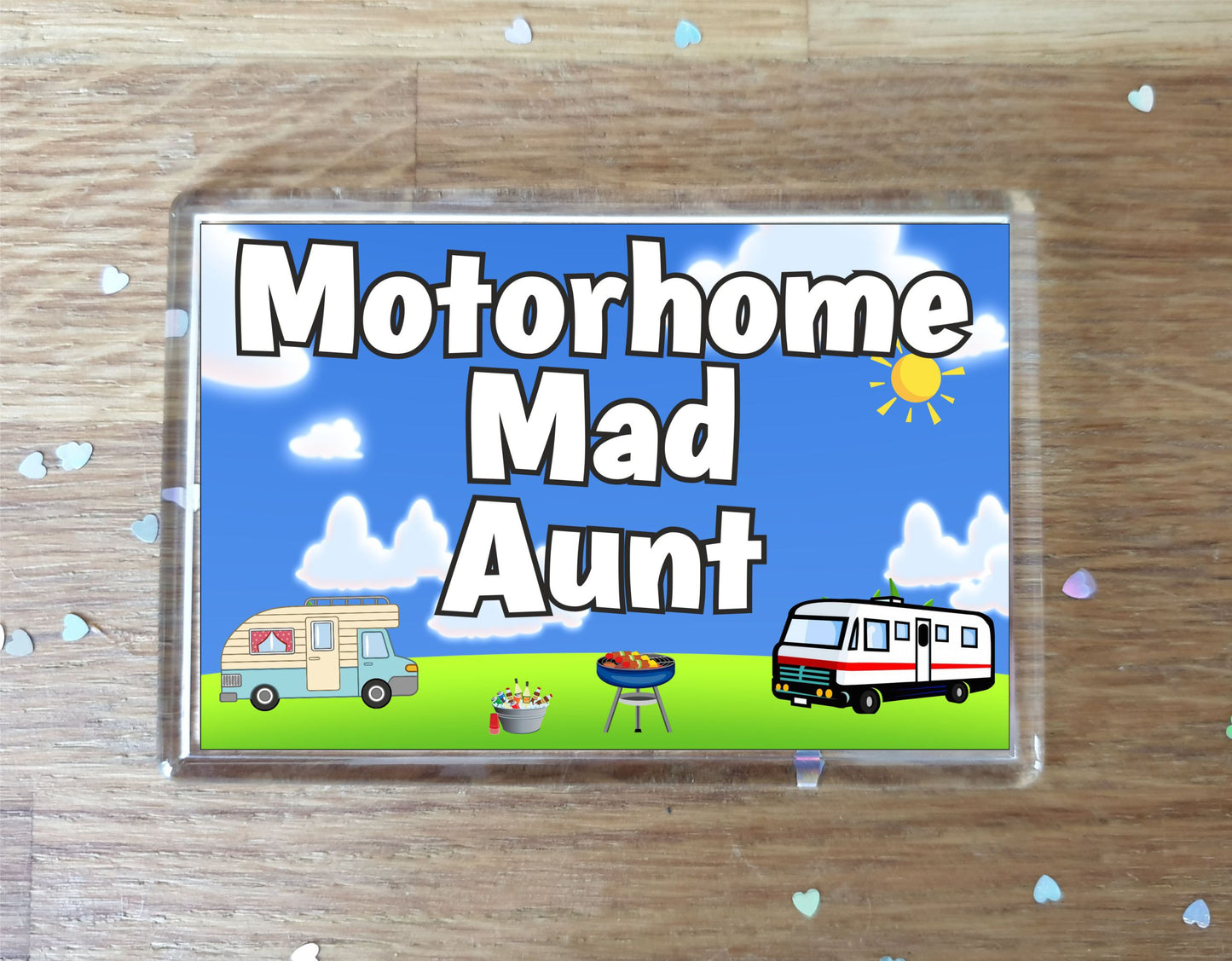 Aunt Motorhome Fridge Magnet - Motorhome Mad Aunt - Cute Fun Family Holiday Novelty Birthday Gift