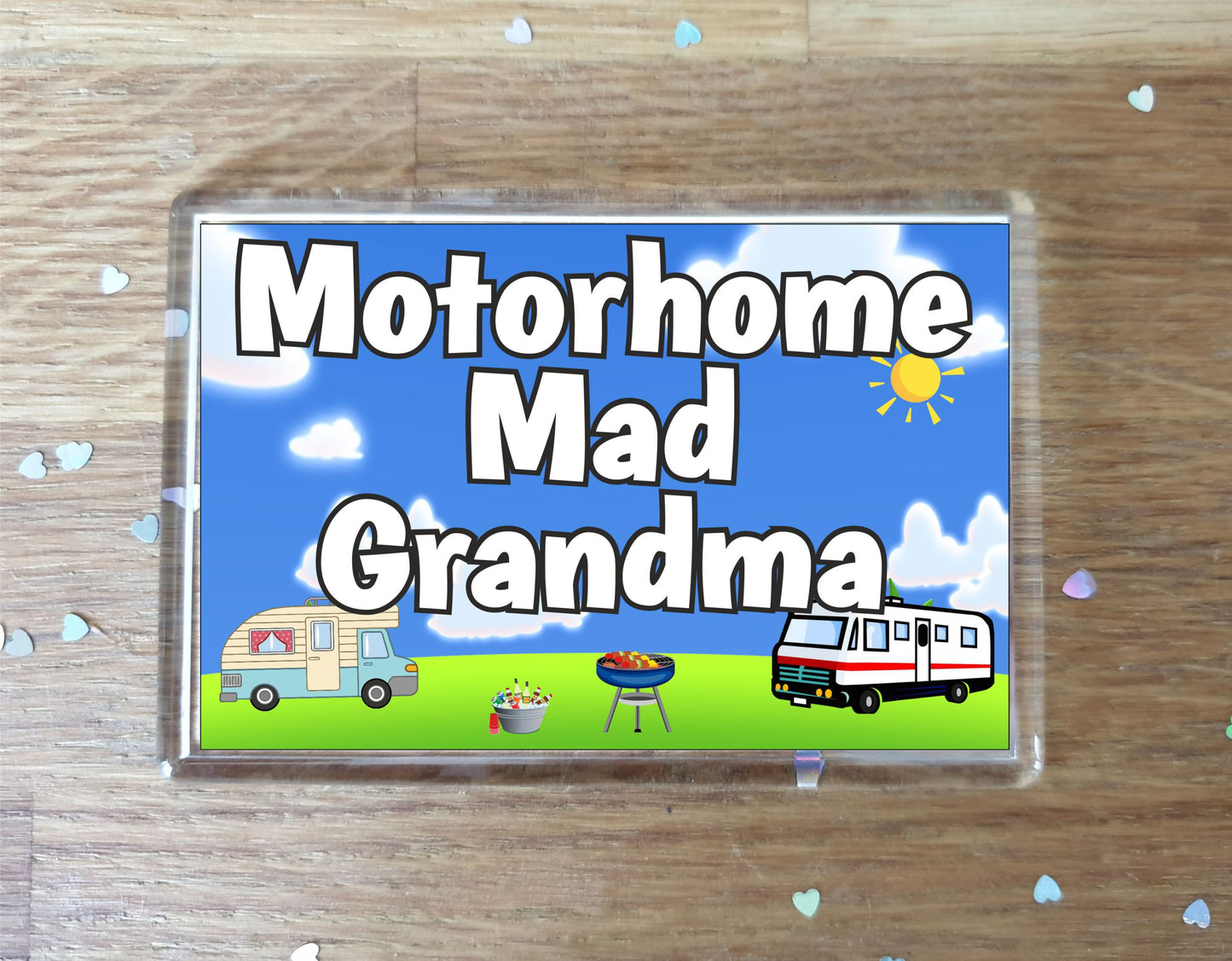 Grandma Motorhome Fridge Magnet - Motorhome Mad Grandma - Cute Fun Family Holiday Novelty Birthday Gift
