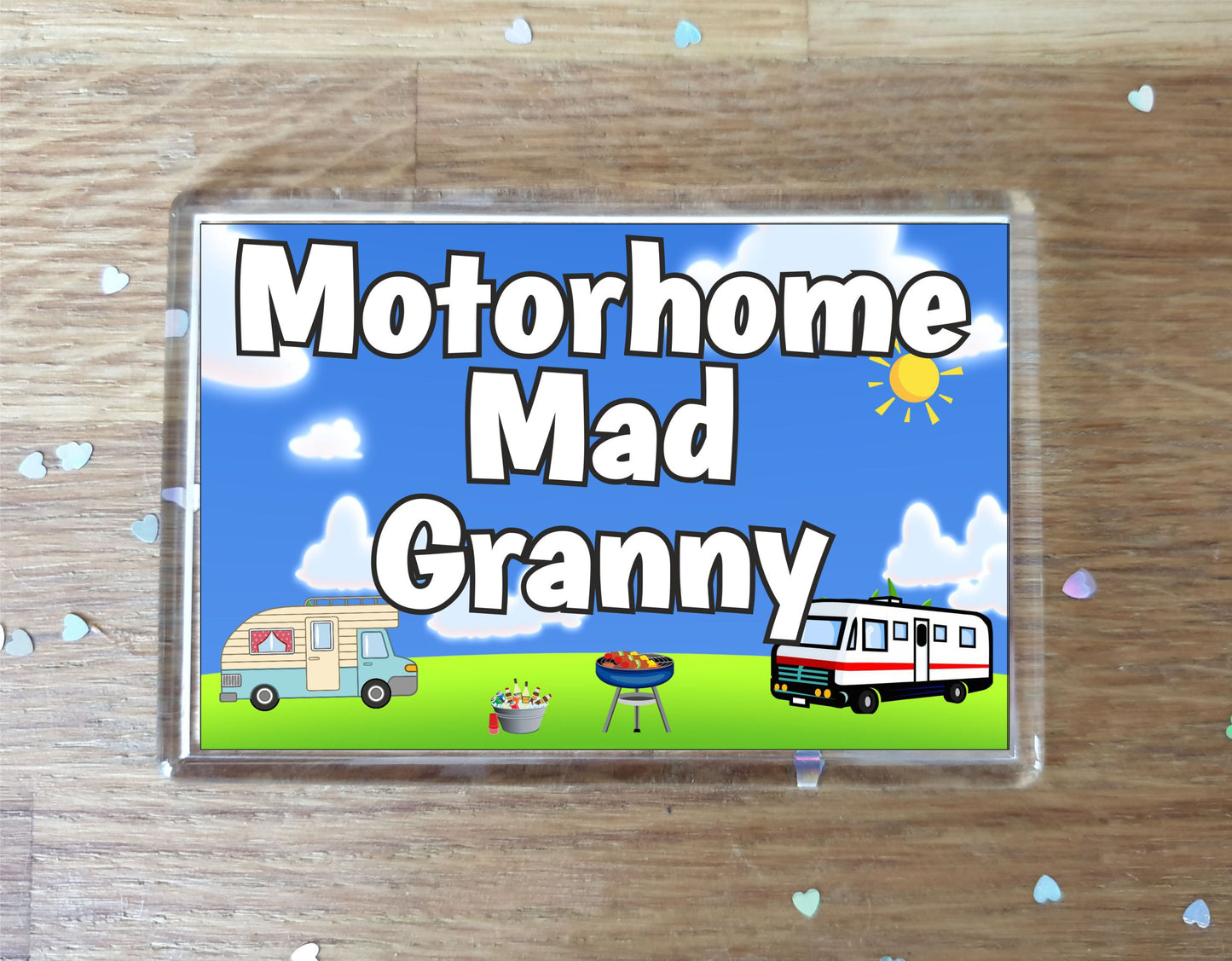 Granny Motorhome Fridge Magnet - Motorhome Mad Granny - Cute Fun Family Holiday Novelty Birthday Gift