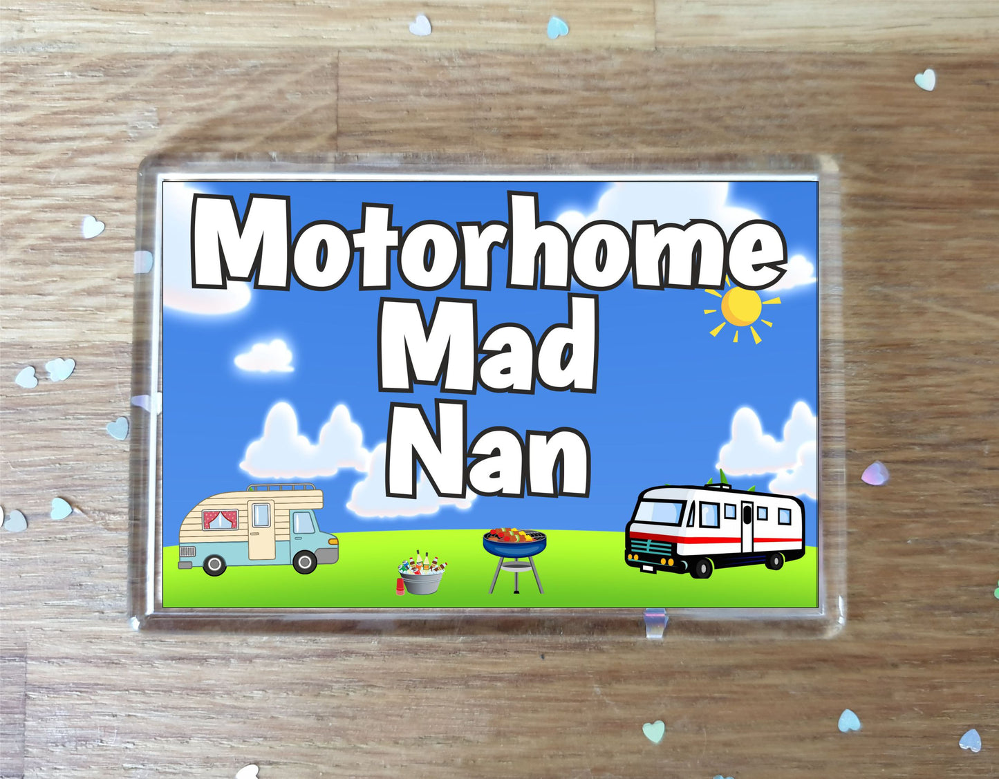 Nan Motorhome Fridge Magnet - Motorhome Mad Nan - Cute Fun Family Holiday Novelty Birthday Gift