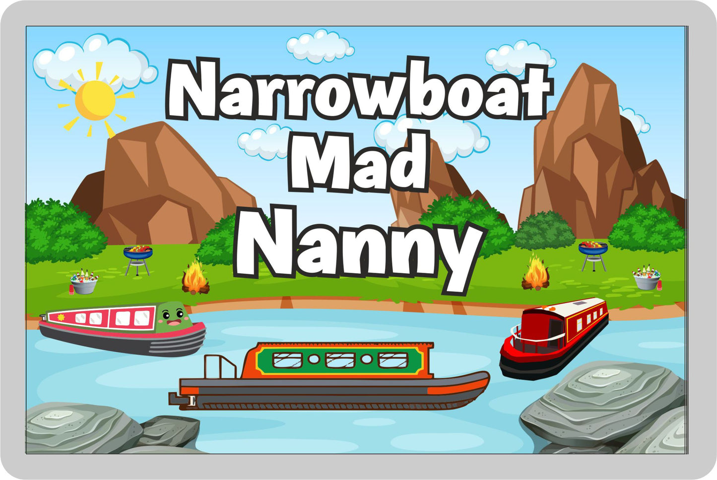 Nanny Narrowboat Fridge Magnet - Narrowboat Mad Nanny - Cute Fun Family Holiday Novelty Birthday Gift