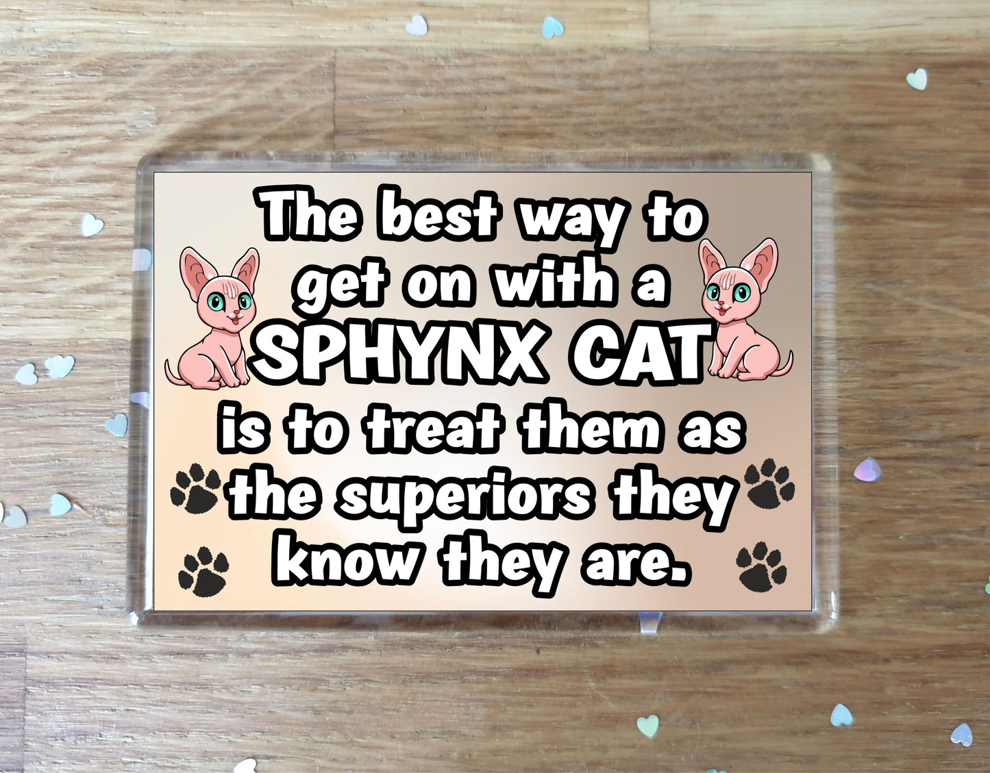 Sphynx Cat Fridge Magnet Gift -The best Way To Get On With A - Novelty Fun Cute Pet Owner Birthday Christmas Present