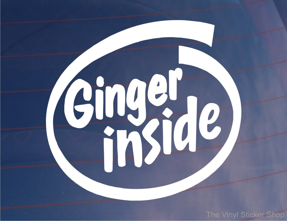 Car Sticker Ginger Inside Funny Novelty Van Window Redhead Joke Bumper Boot Door Decal
