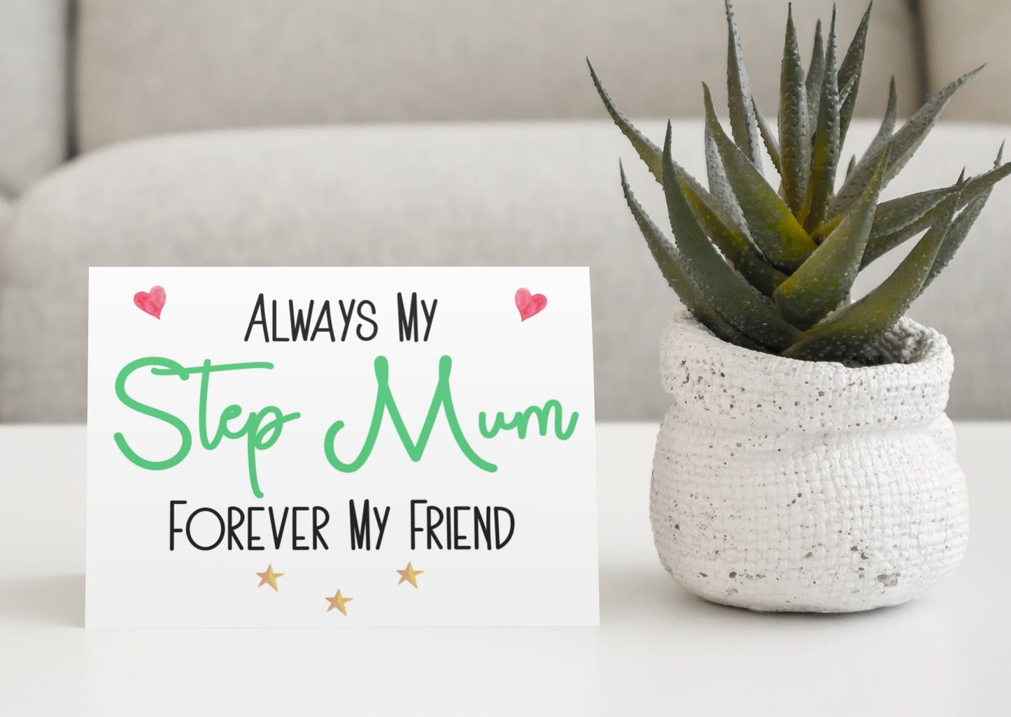 Birthday Card Always My Step Mum Forever My Friend Nice Cute Fun Novelty Mother's Day Greeting