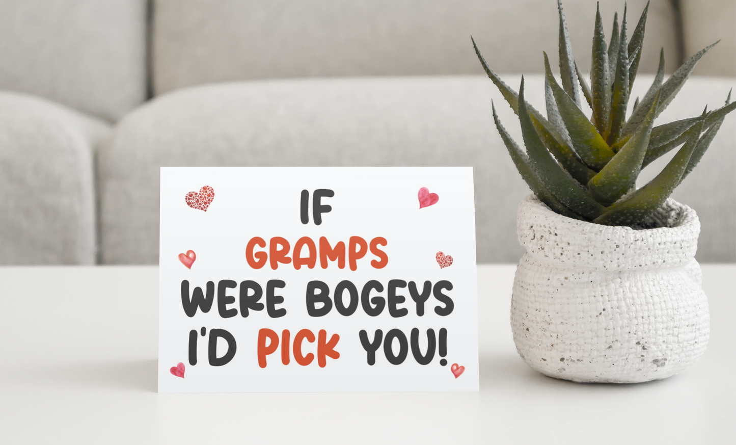 Gramps Birthday Card - If * Were Bogeys I'd Pick You - Nice Funny Cute Novelty Greeting Card