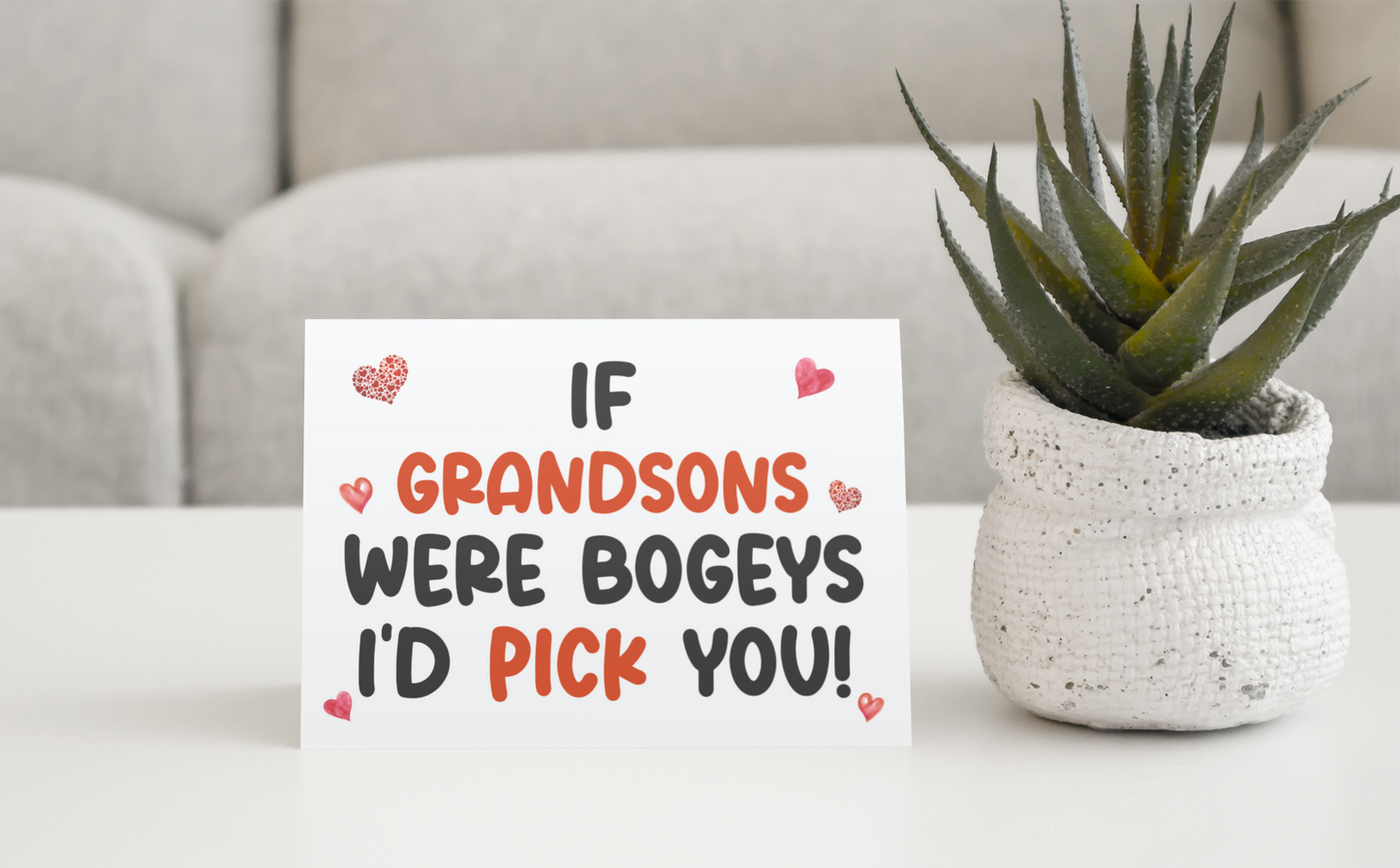 Grandson Birthday Card - If * Were Bogeys I'd Pick You - Nice Funny Cute Novelty Greeting Card
