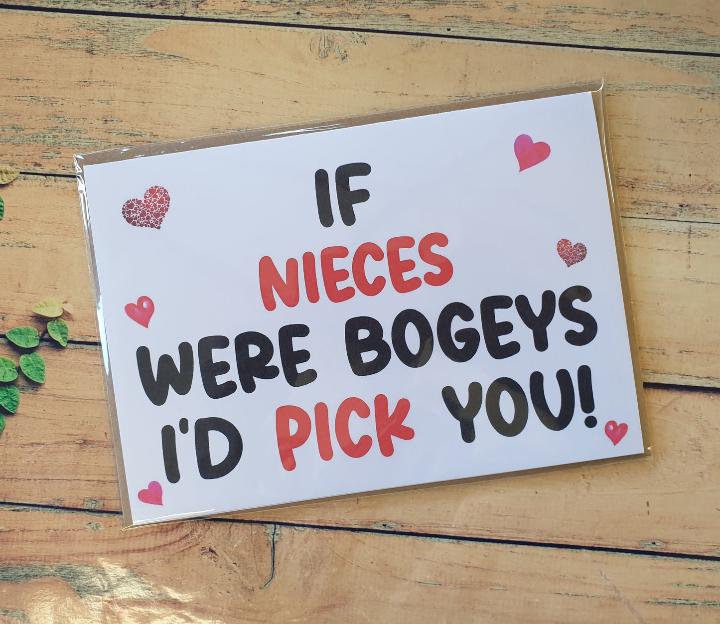 Niece Birthday Card - If * Were Bogeys I'd Pick You - Nice Funny Cute Novelty Greeting Card