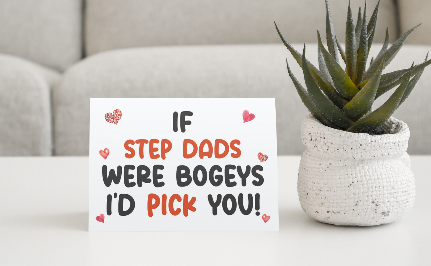 Step Dad Birthday Card - If * Were Bogeys I'd Pick You - Nice Funny Cute Novelty Greeting Card