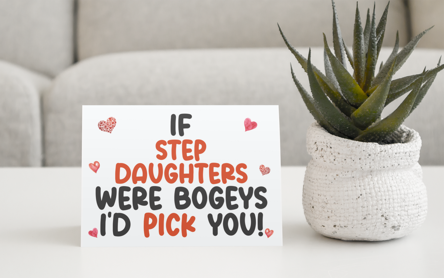 Step Daughter Birthday Card - If * Were Bogeys I'd Pick You - Nice Funny Cute Novelty Greeting Card