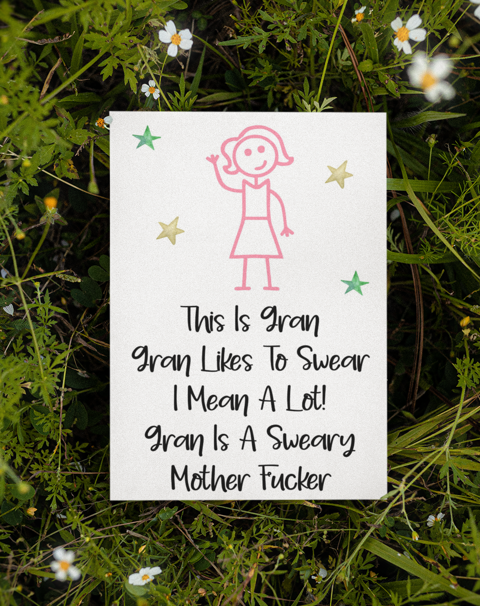Gran Birthday Card - This Is Gran, She Is A Sweary Mother Fucker - Fun Cute Rude Novelty Greeting Card