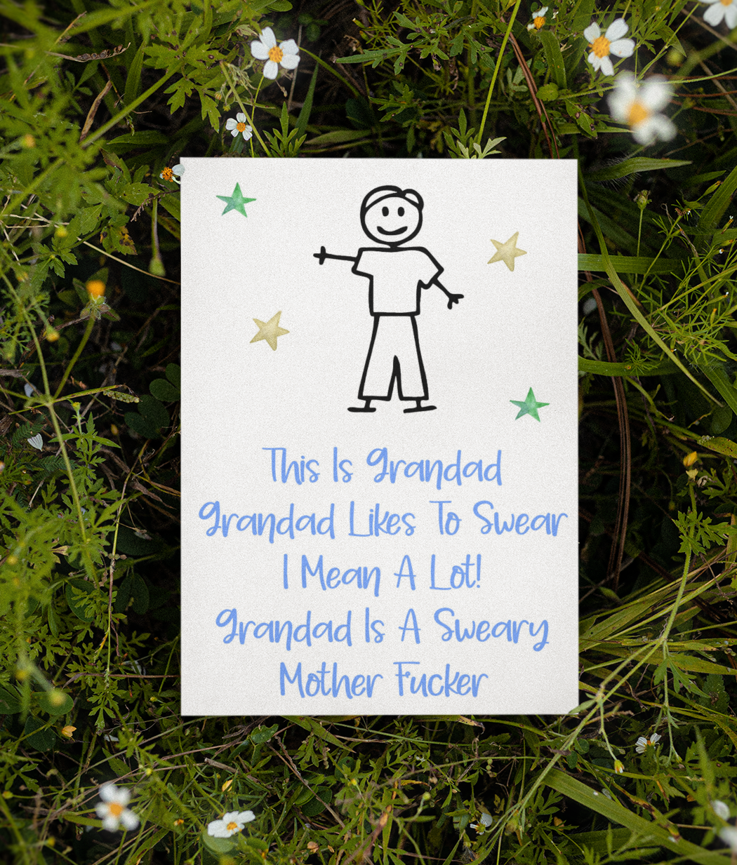 Grandad Birthday Card - This Is Grandad, He Is A Sweary Mother Fucker - Fun Cute Rude Novelty Greeting Card