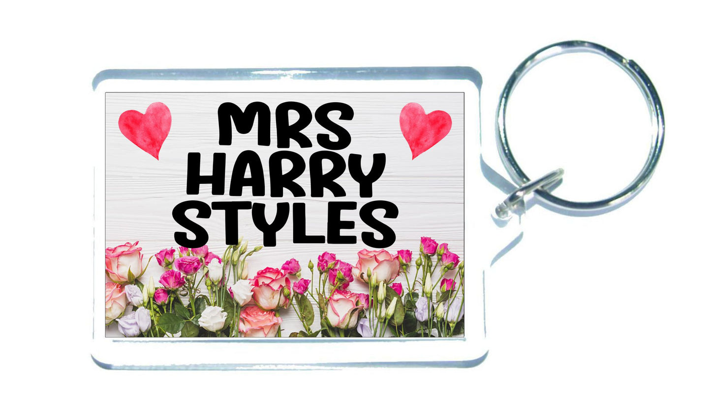 Mrs Harry Styles Keyring Gift - Cute Fun Novelty Fan Thirst Movie Film Star Present