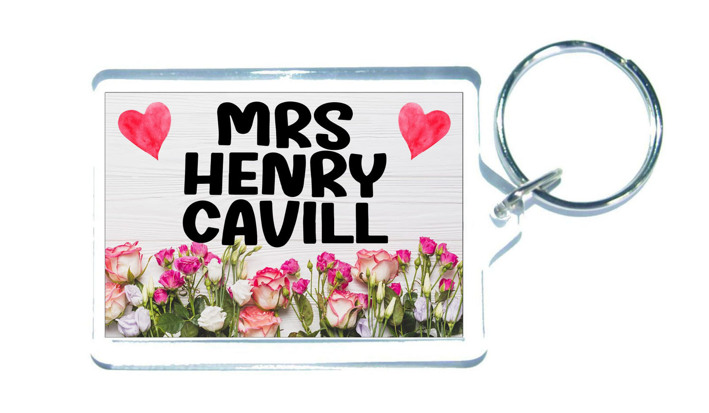 Mrs Henry Cavill Keyring Gift - Cute Fun Novelty Fan Thirst Movie Film Star Present