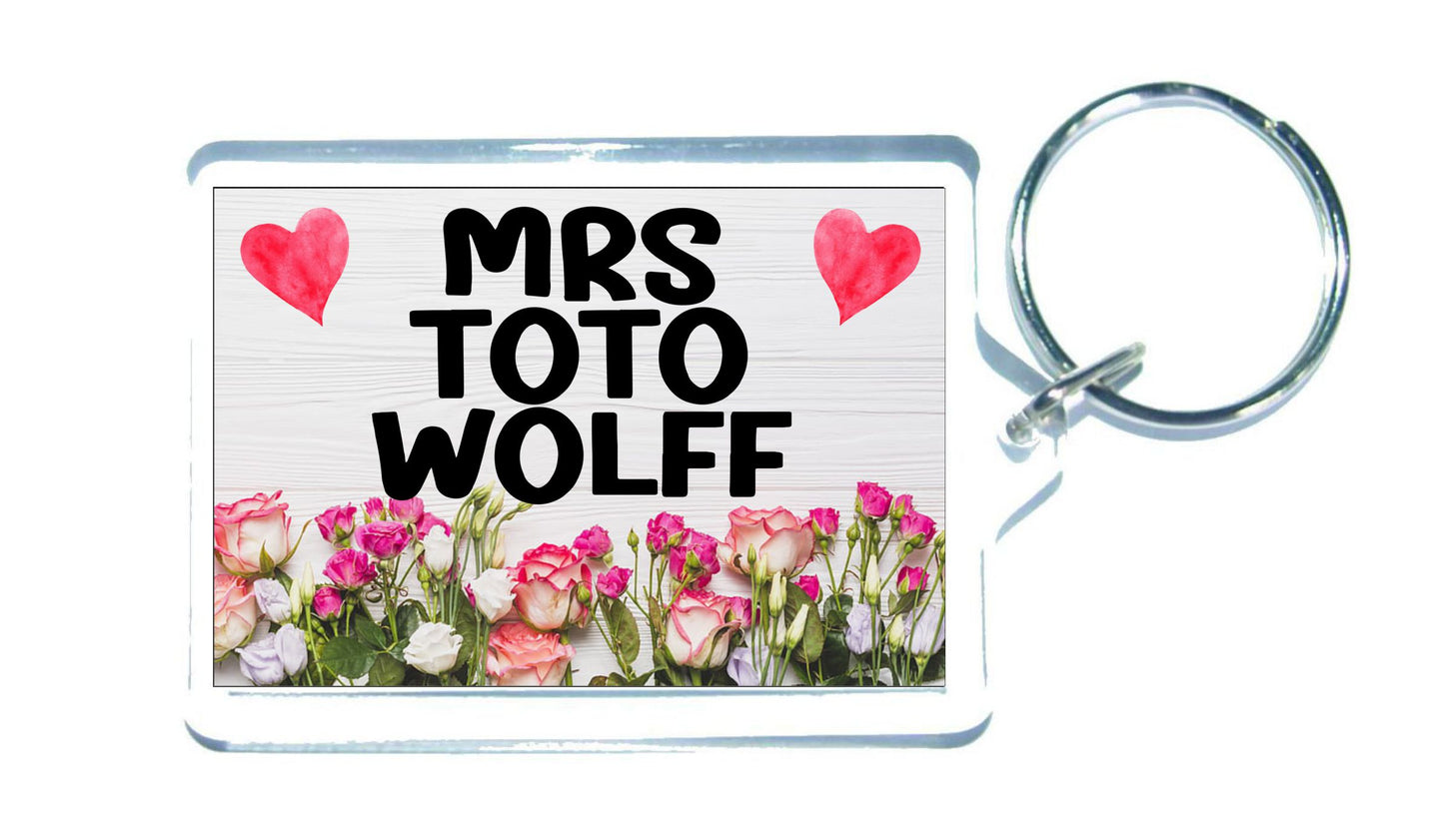 Mrs Toto Wolff Keyring Gift - Cute Fun Novelty Fan Thirst Racing Driver Present