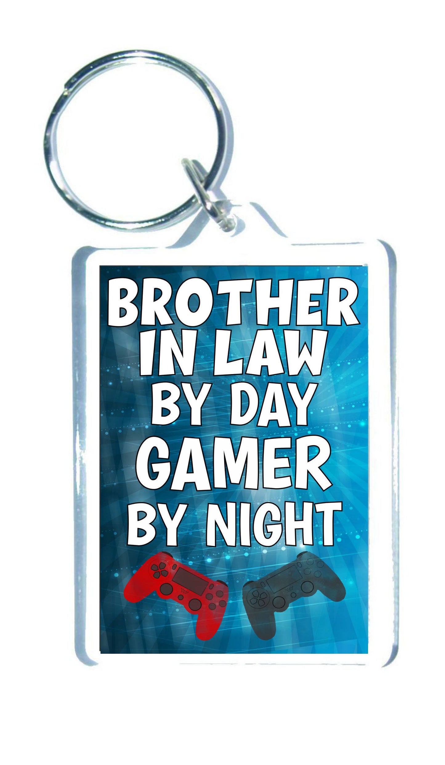 Brother in Law Gaming PS4 Keyring Gift - Brother in Law By Day Gamer By Night - Cute Fun Cheeky Novelty Present