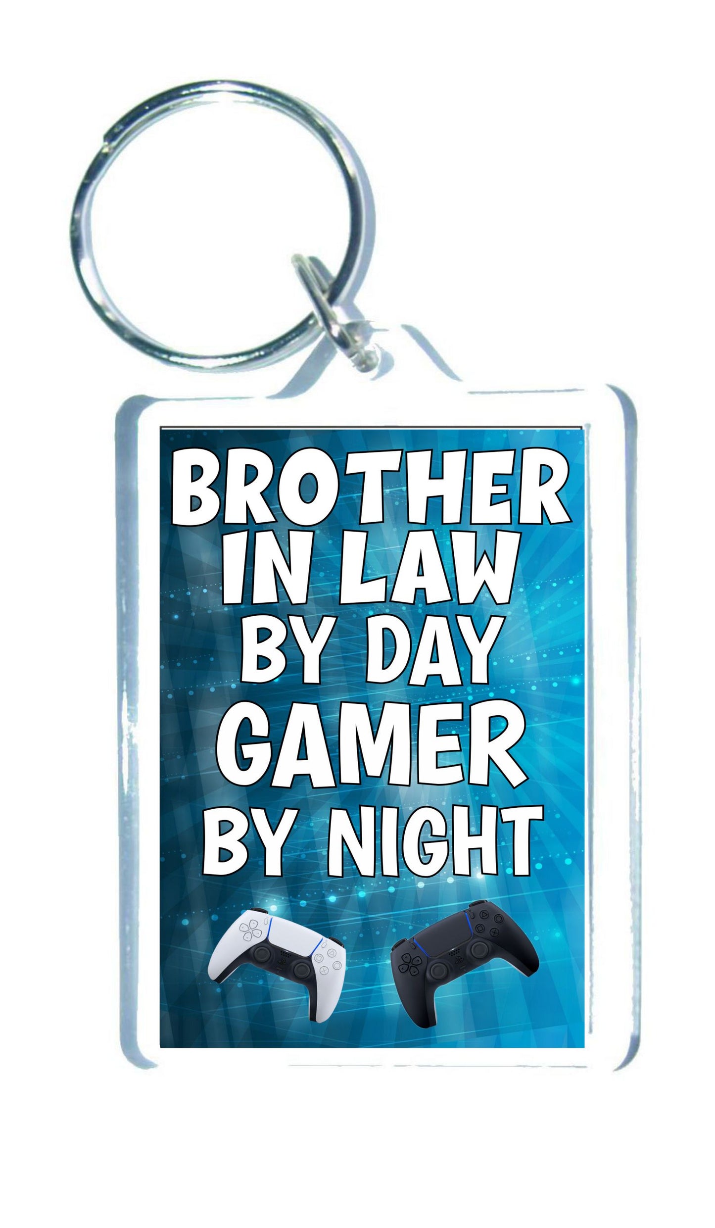 Brother in Law Gaming PS5 Keyring Gift - Brother in Law By Day Gamer By Night - Cute Fun Cheeky Novelty Present