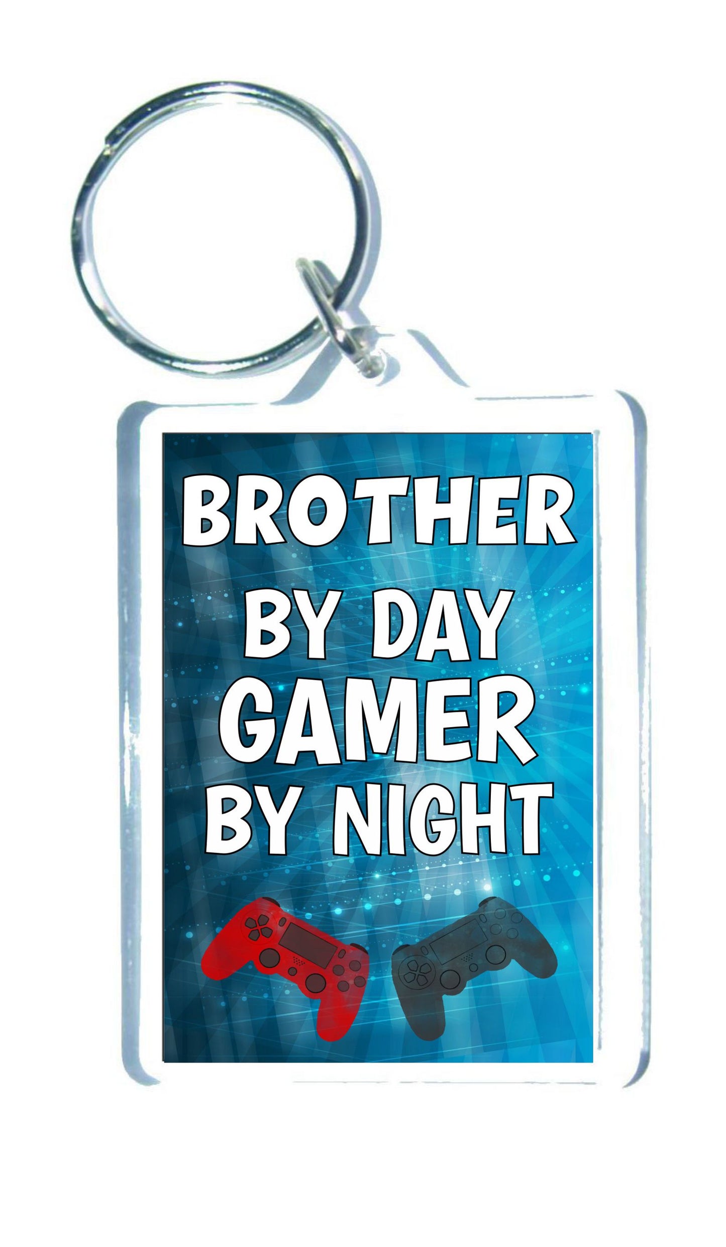 Brother Gaming PS4 Keyring Gift - Brother By Day Gamer By Night - Cute Fun Cheeky Novelty Present