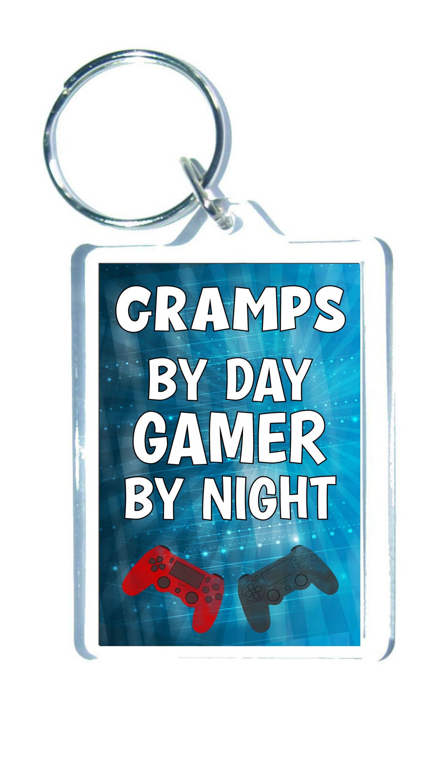 Gramps Gaming PS4 Keyring Gift - Gramps By Day Gamer By Night - Cute Fun Cheeky Novelty Present