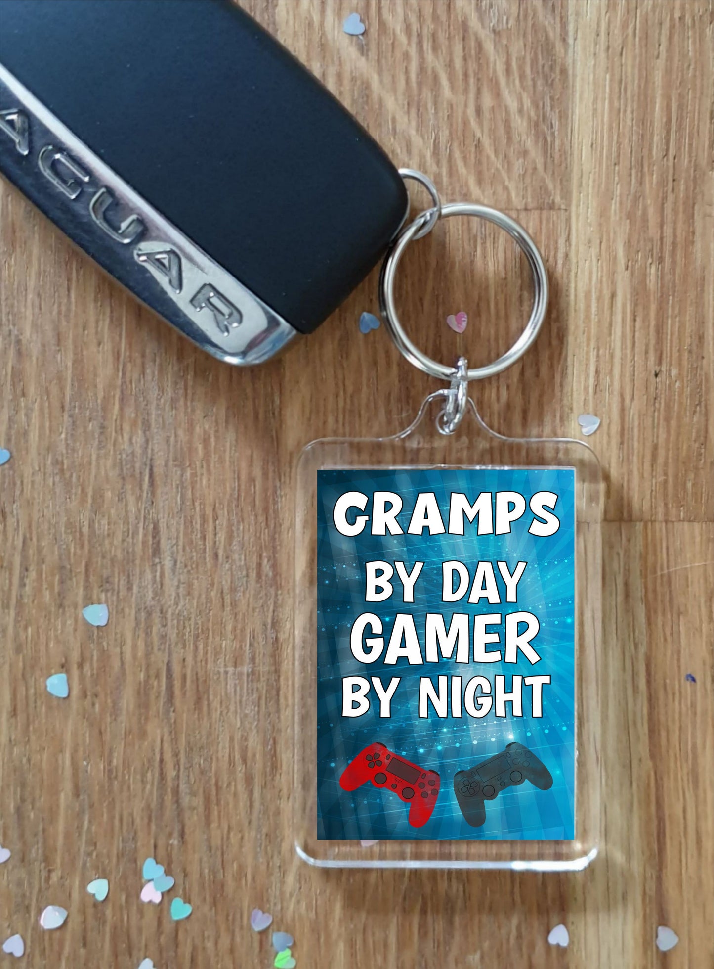 Gramps Gaming PS4 Keyring Gift - Gramps By Day Gamer By Night - Cute Fun Cheeky Novelty Present