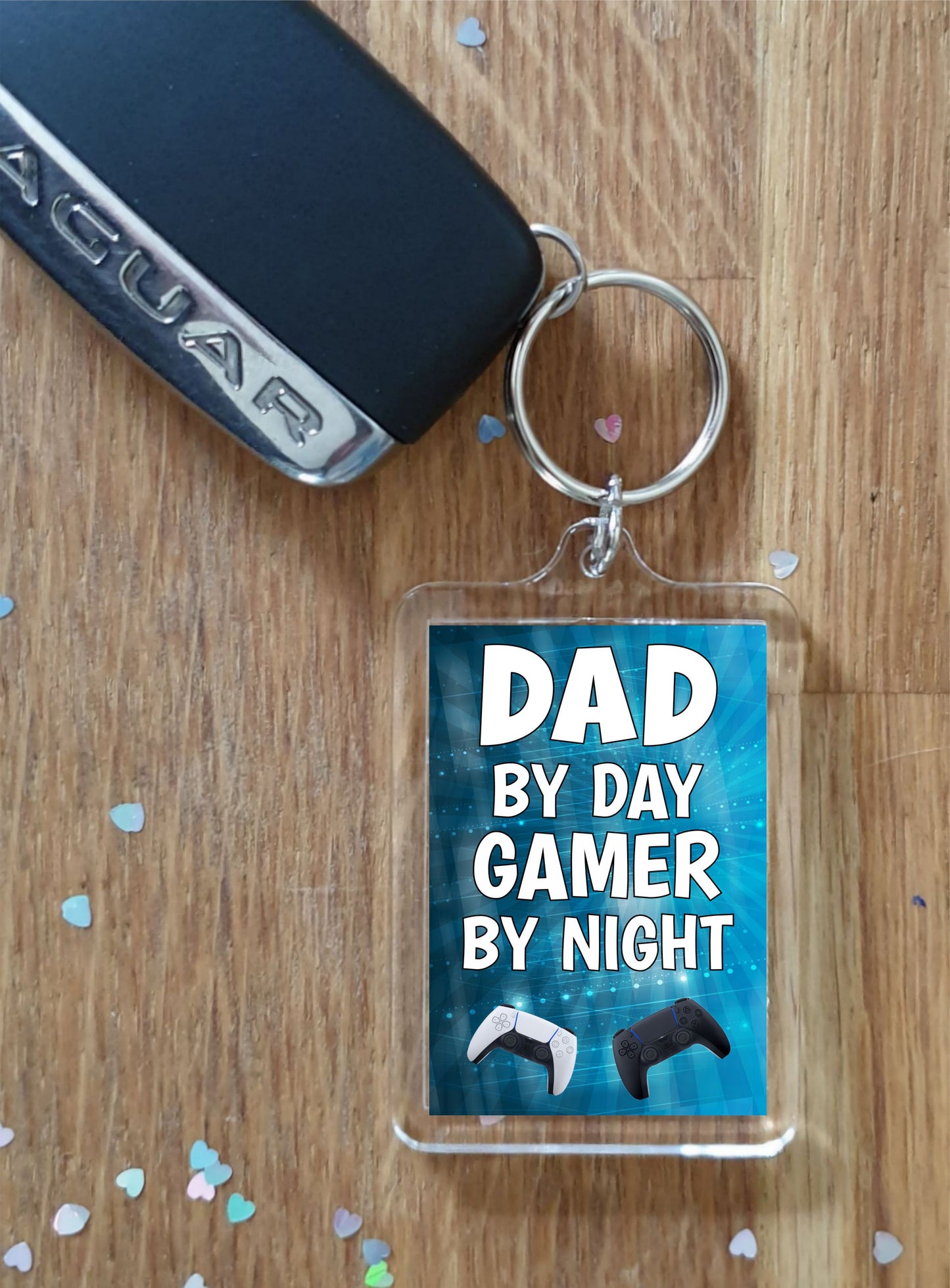Dad Gaming PS5 Keyring Gift - Dad By Day Gamer By Night - Cute Fun Cheeky Novelty Present