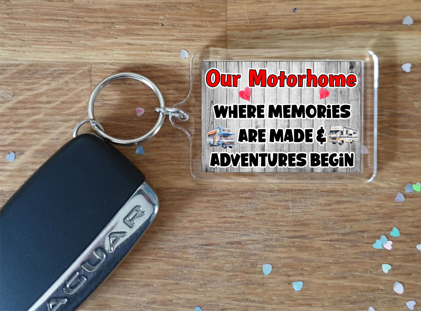 Motorhome Keyring Gift - Where Memories are made and Adventures Begin - Fun Novelty Holiday Present