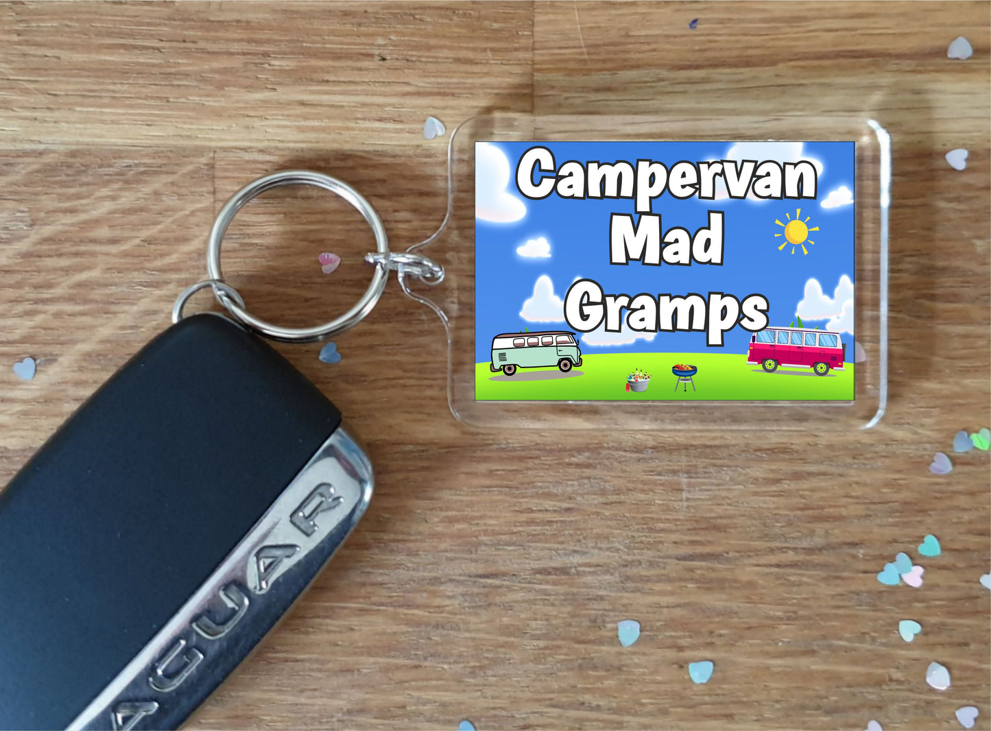 Gramps Campervan Keyring Gift - Campervan Mad Gramps - Fun Cute Novelty Holiday Present