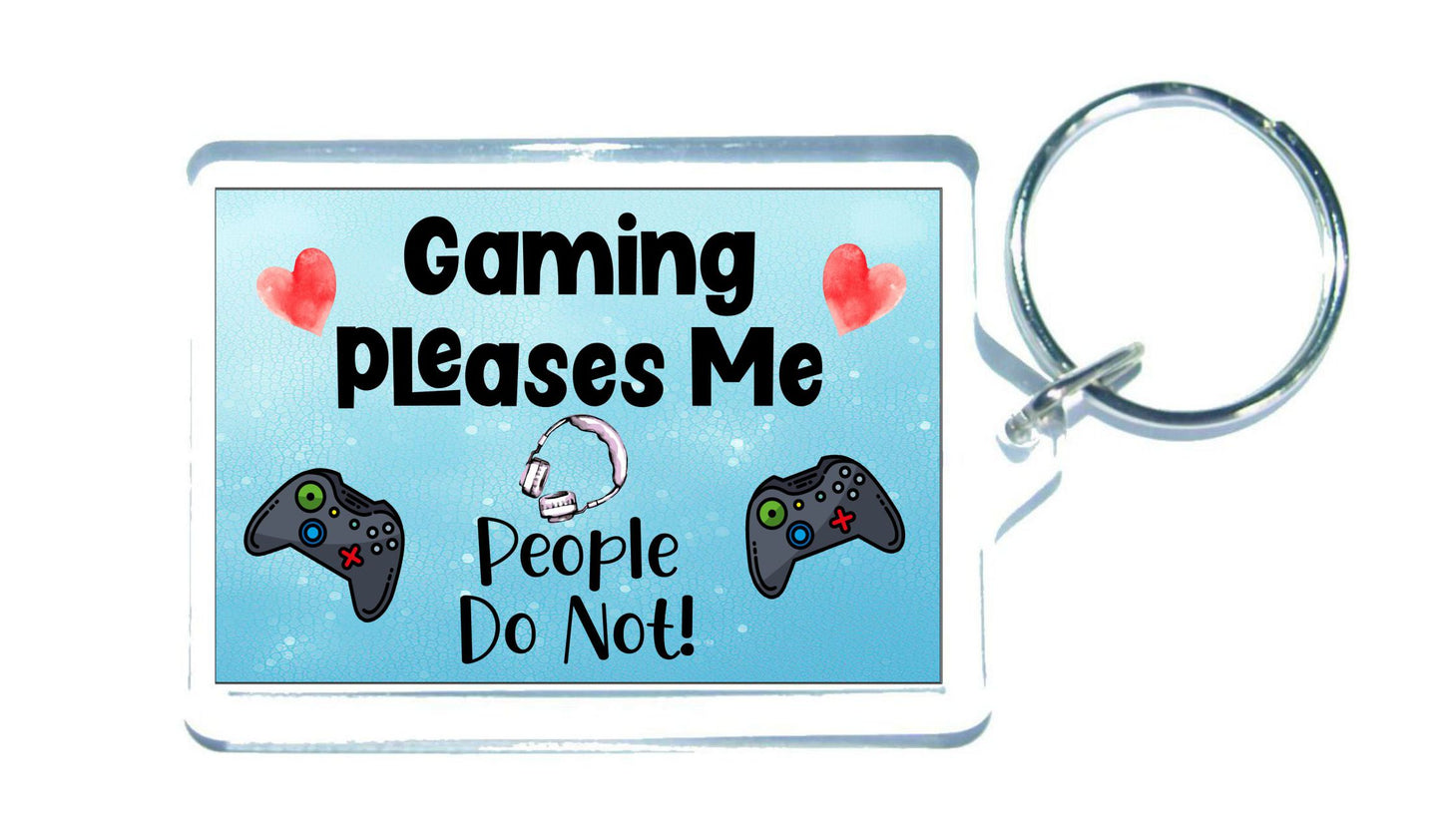 Gamer XBOX Keyring Gift - Gaming Pleases Me People Do Not - Fun Cute Novelty Hobby Present