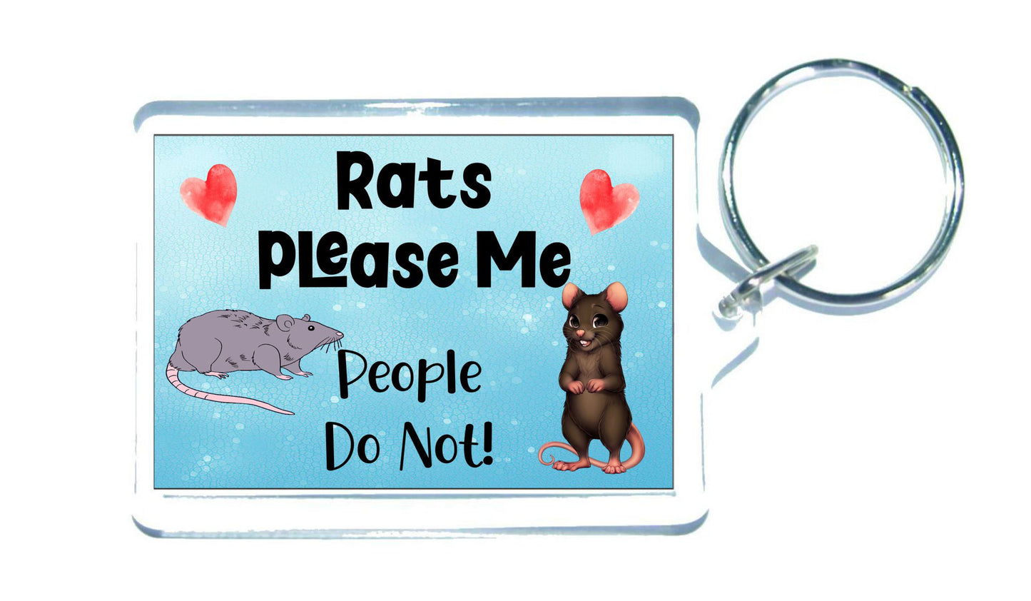 Rat Keyring Gift - Rats Please Me People Do Not - Fun Cute Novelty Animal Present