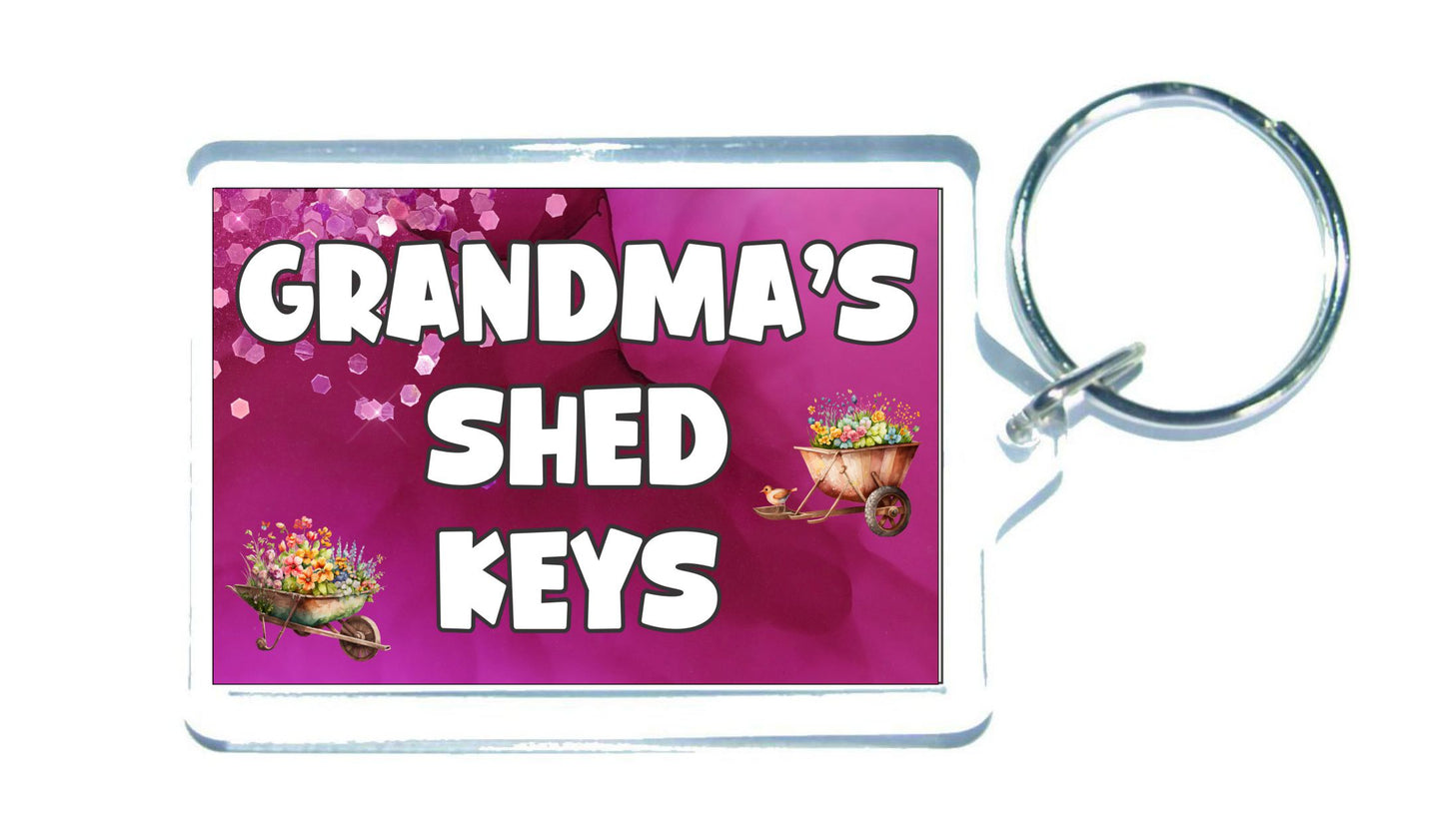 Grandma Keyring Gift - Grandma's Shed Keys - Nice Fun Cute Novelty Gardening Key Chain Present