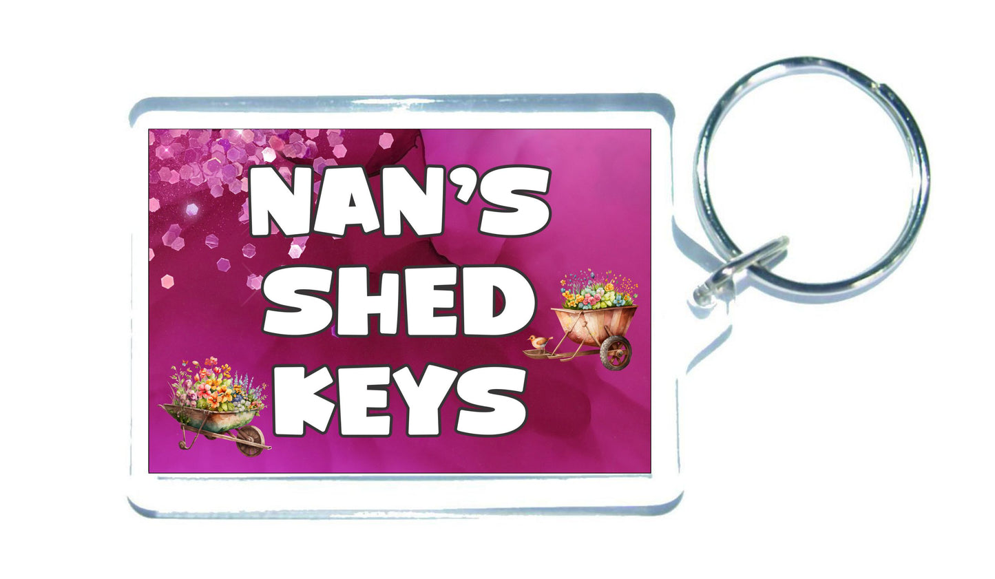 Nan Keyring Gift - Nan's Shed Keys - Nice Fun Cute Novelty Gardening Key Chain Present
