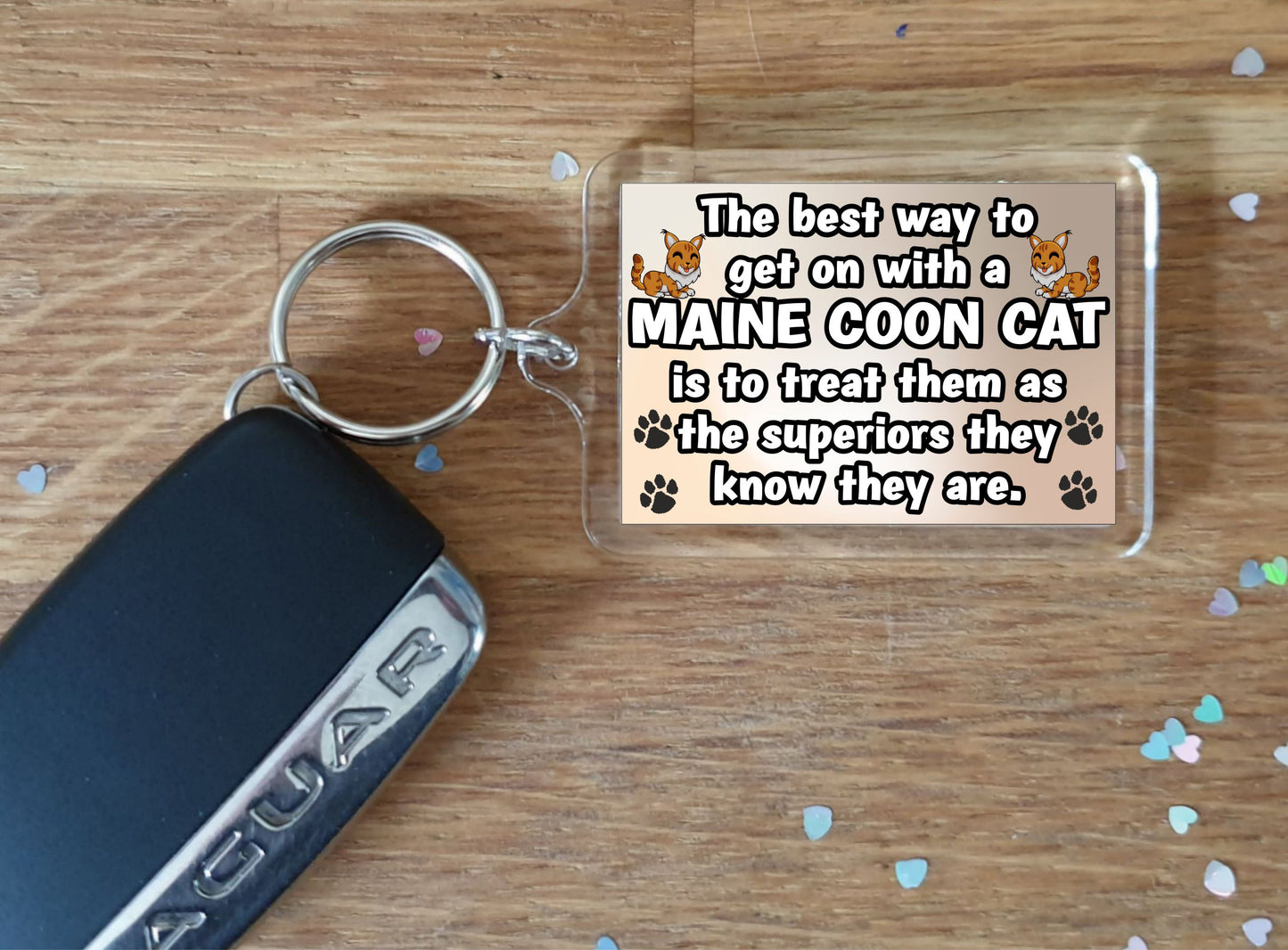Maine Coon Cat Keyring Gift -The best Way To Get On With A - Novelty Fun Cute Pet Owner Present